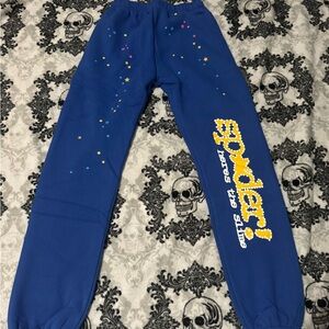 Blue Sp5der sweatpants size Large